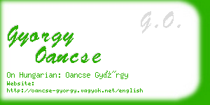 gyorgy oancse business card